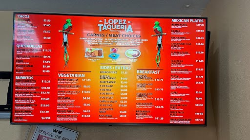 López Taqueria Menu - Image 1